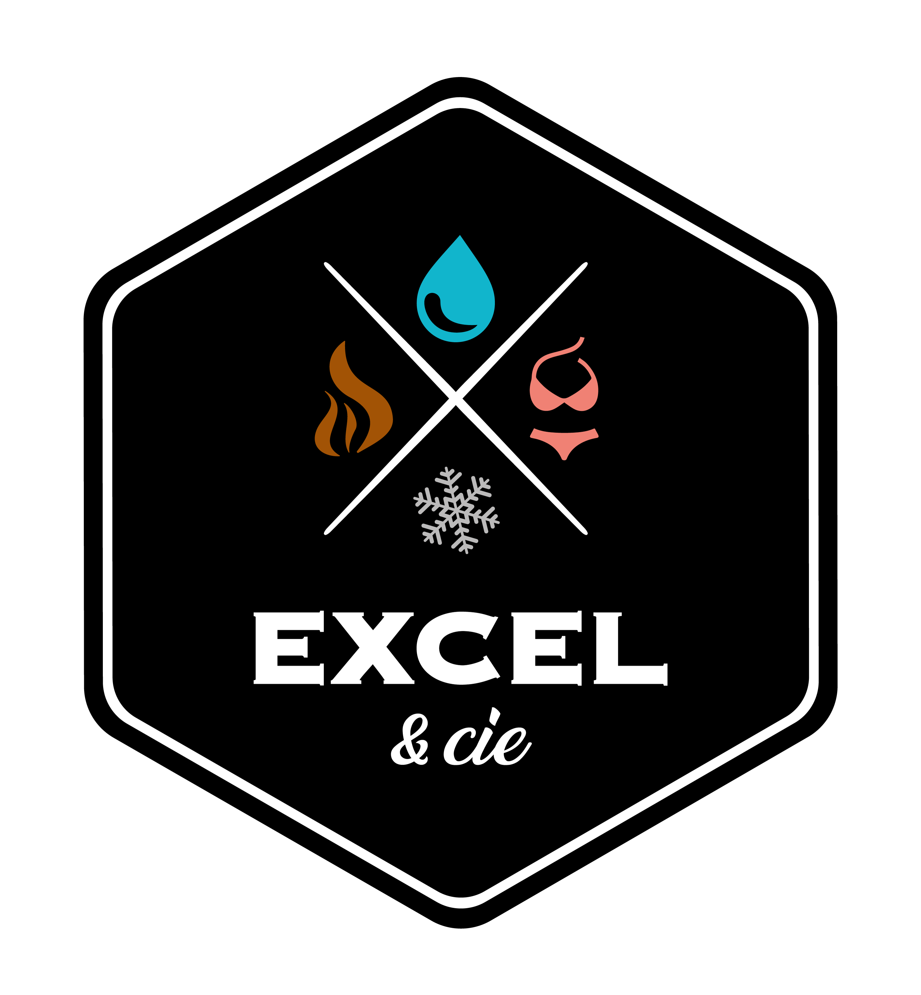 logo excel et cie hexagone noir transparent
